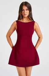 Alana Mini Dress - Wine