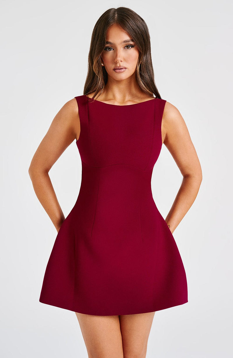 Alana Mini Dress - Wine