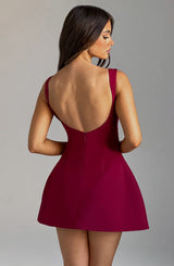 Alana Mini Dress - Wine