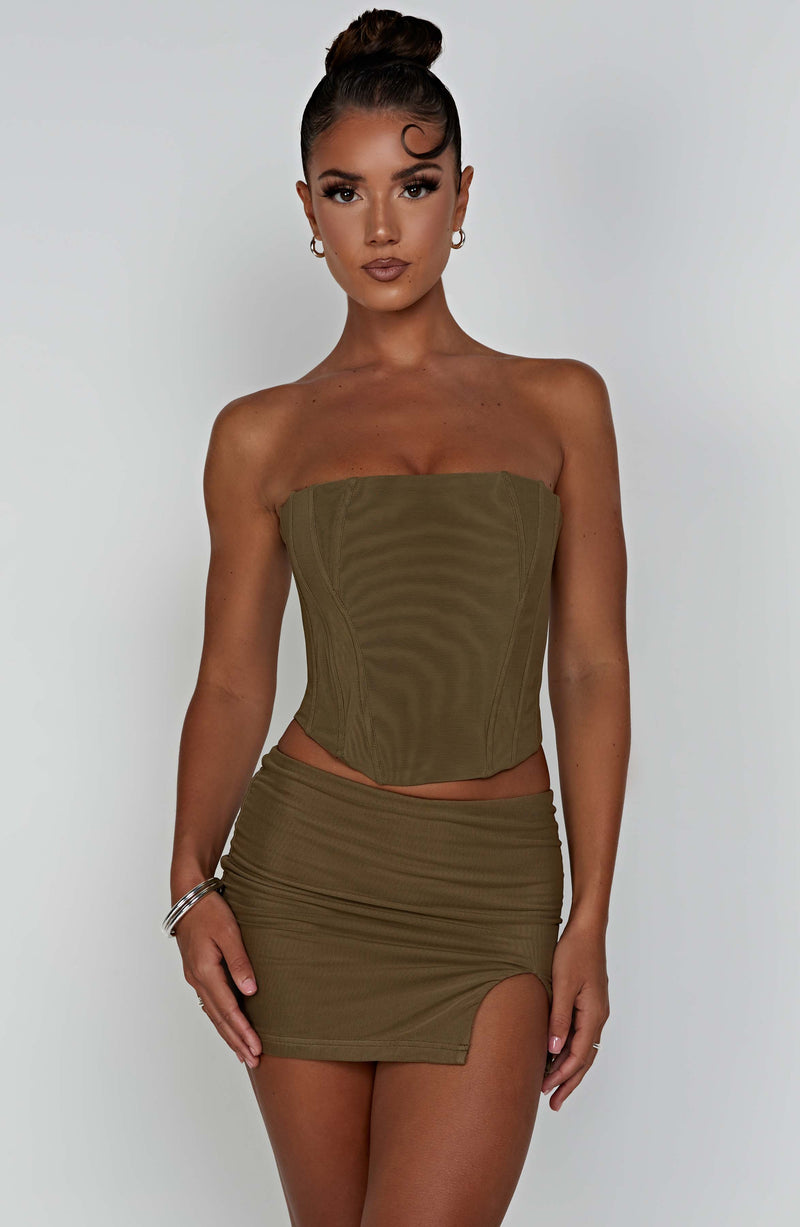 Alina Mini Skirt - Khaki