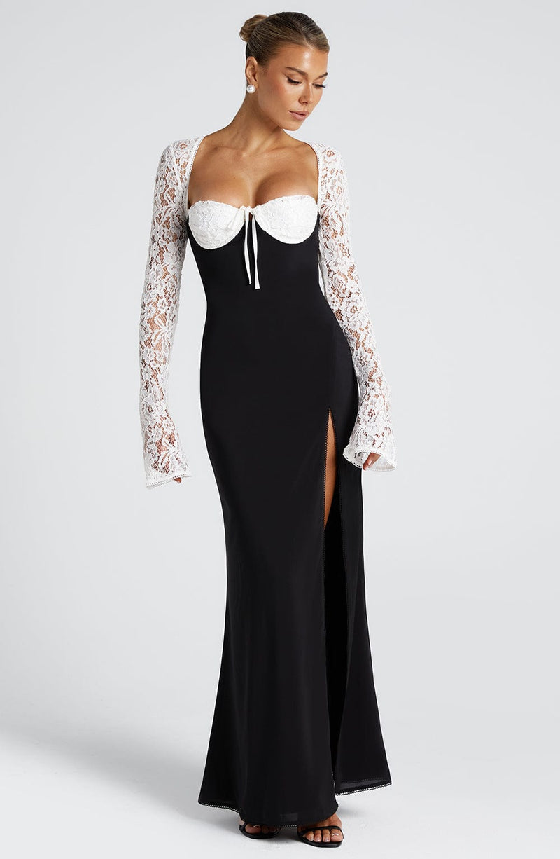 Aria Maxi Dress - Black/White