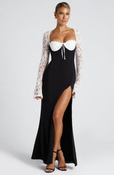 Aria Maxi Dress - Black/White