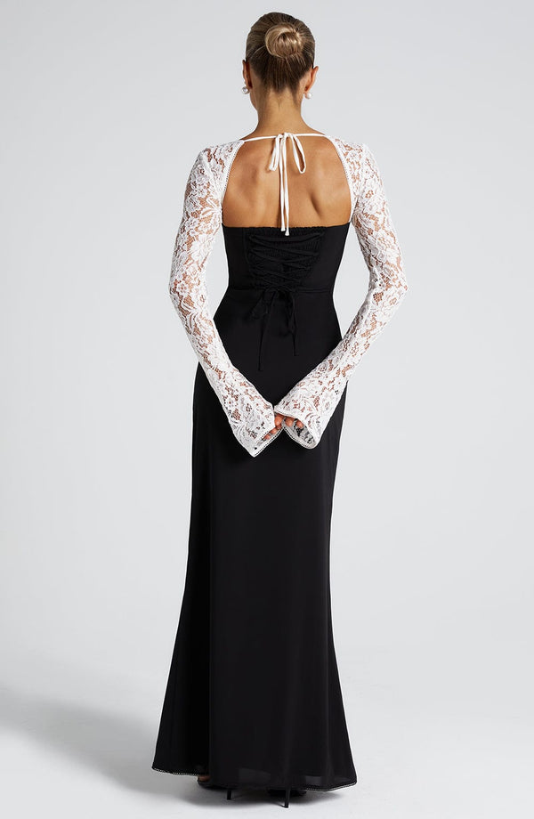 Aria Maxi Dress - Black/White