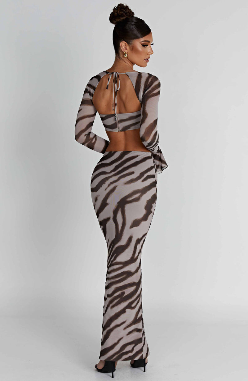 Astrid Maxi Skirt - Zebra Print