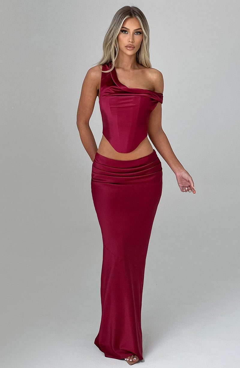 Bernadette Maxi Skirt - Burgundy