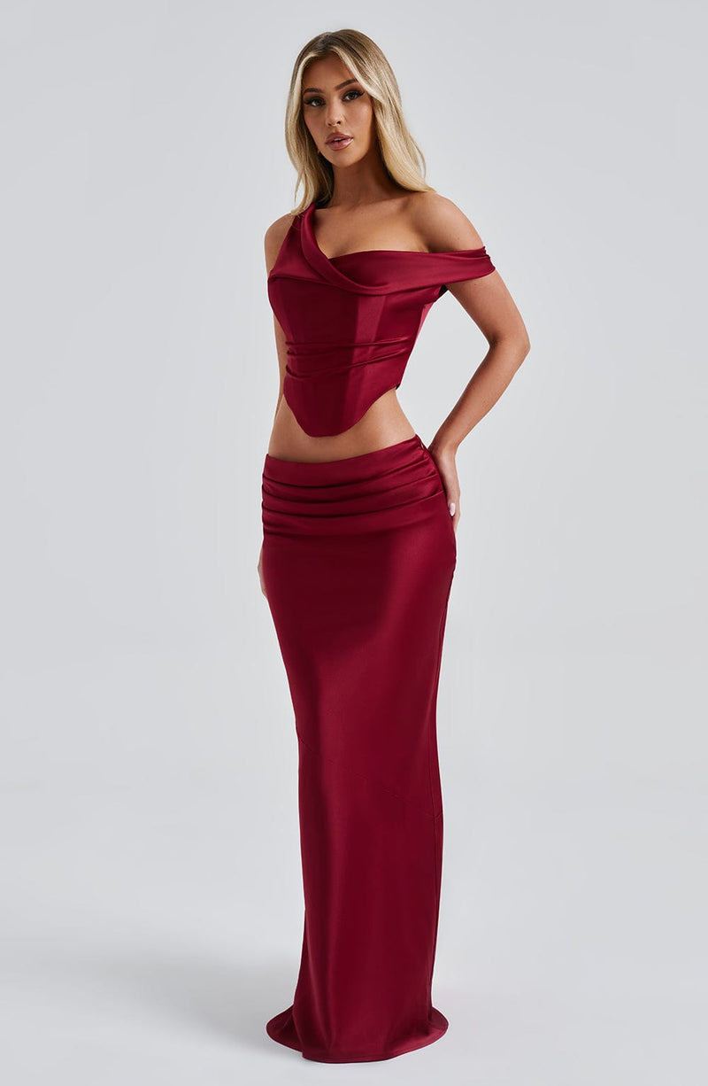 Bernadette Maxi Skirt - Burgundy