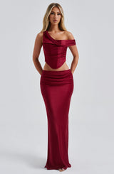 Bernadette Maxi Skirt - Burgundy