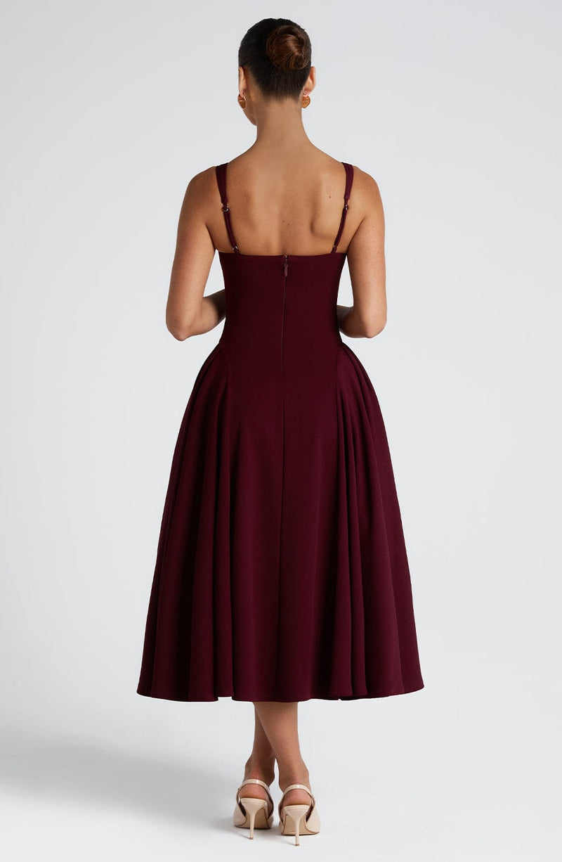 Betty Midi Dress - Cherry Lacquer