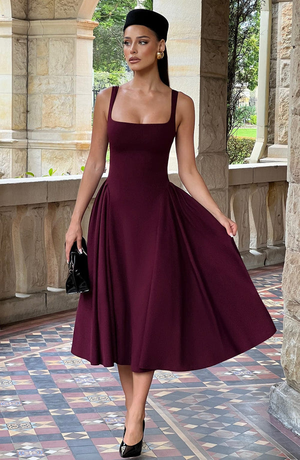 Betty Midi Dress - Cherry Lacquer