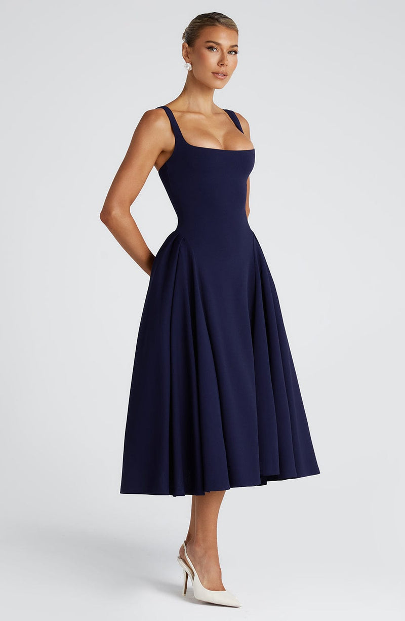 Betty Midi Dress - Navy