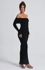 Beverley Knit Maxi Dress - Black