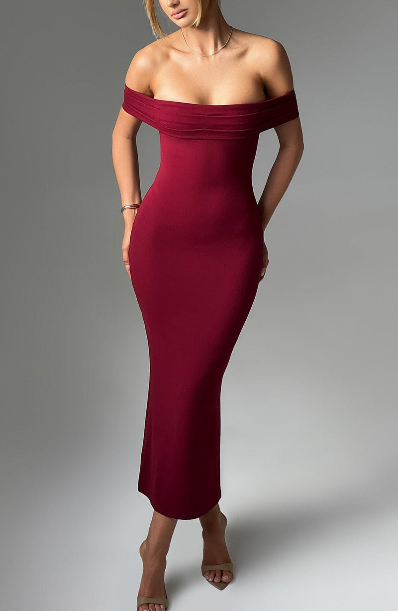 Bex Midi Dress - Burgundy