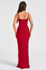 Dalary Maxi Dress - Red Lined