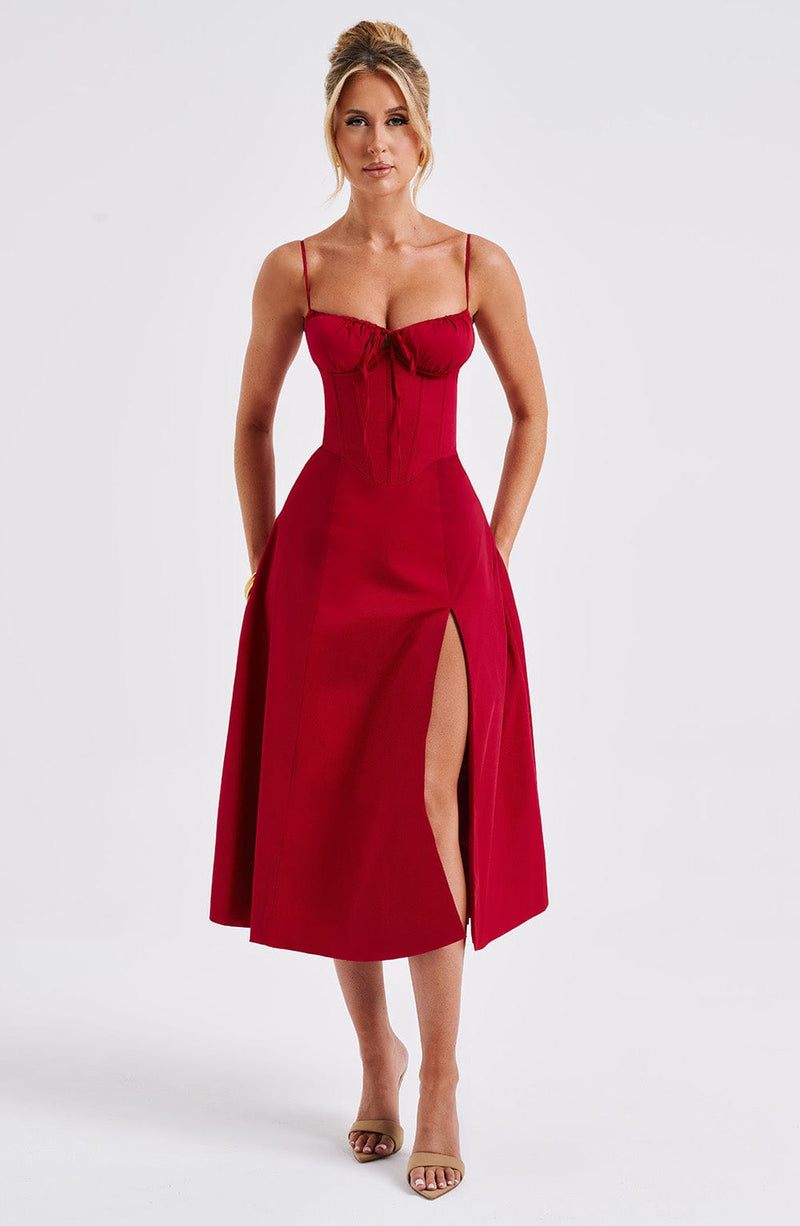 Deanna Midi Dress - Red