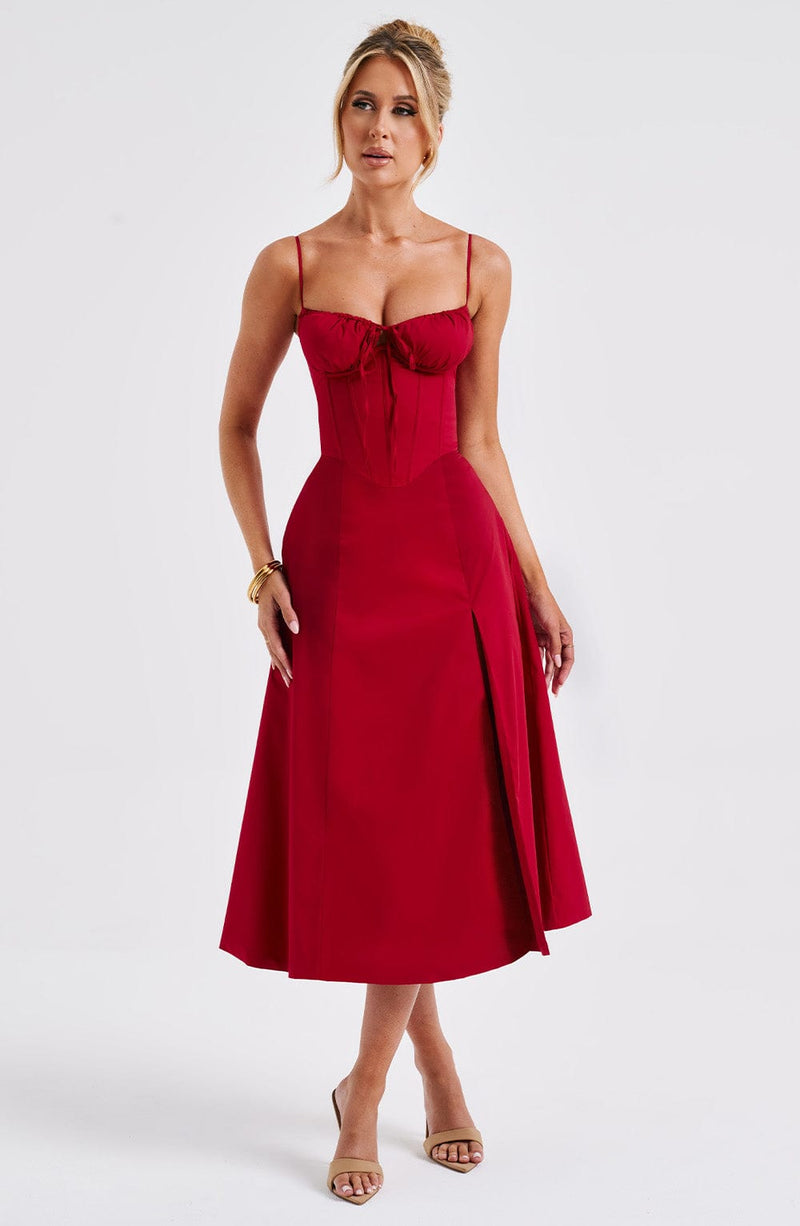 Deanna Midi Dress - Red