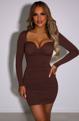 Francesca Mini Dress - Chocolate