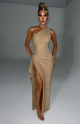 Genevieve Maxi Dress - Gold Sparkle