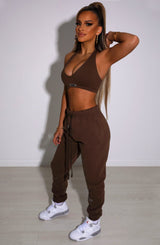 ivy Luxe Trackpant - Chocolate