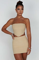 Jaz Mini Skirt - Beige