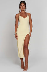 Kiana Midi Dress - Lemon