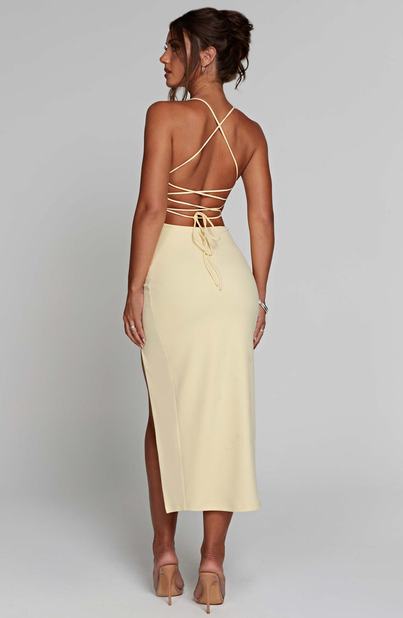 Kiana Midi Dress - Lemon