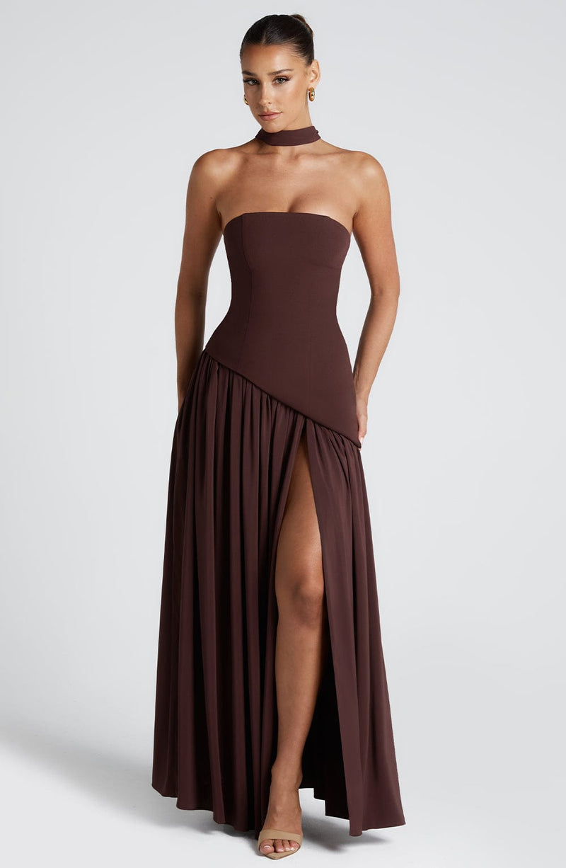 Maliyah Maxi Dress - Plum Brown