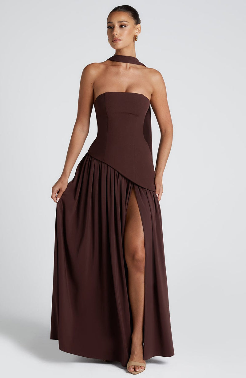 Maliyah Maxi Dress - Plum Brown