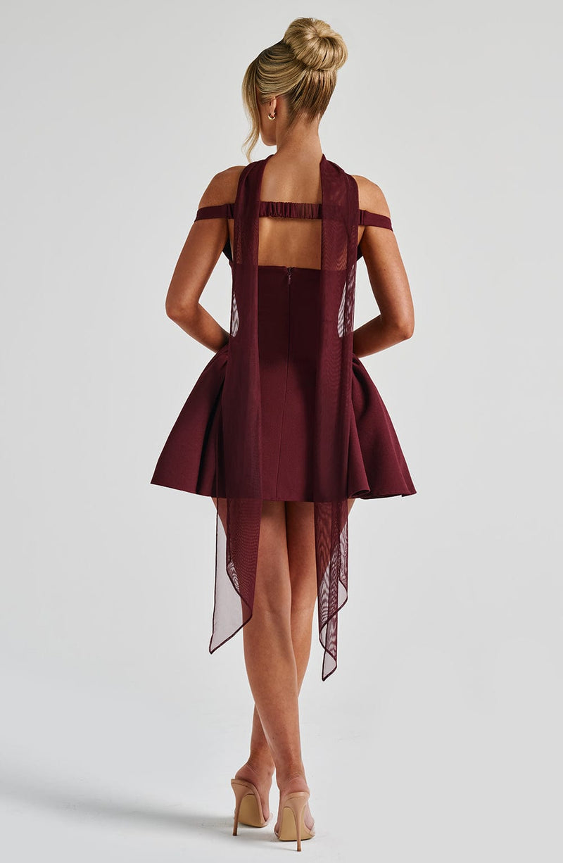 Marla Mini Dress - Cherry Lacquer