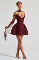 Marla Mini Dress - Cherry Lacquer