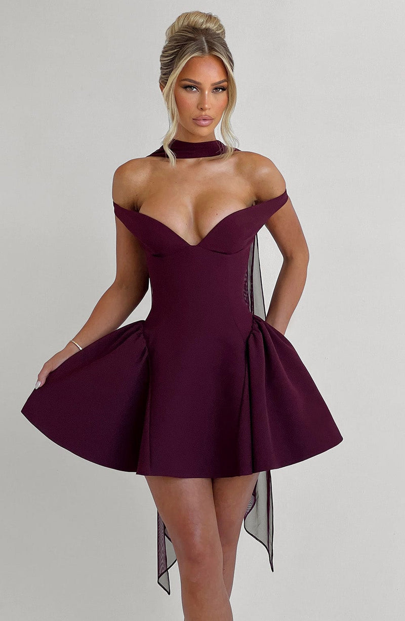 Marla Mini Dress - Cherry Lacquer