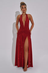 Melania Maxi Dress - Red Sparkle