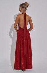 Melania Maxi Dress - Red Sparkle