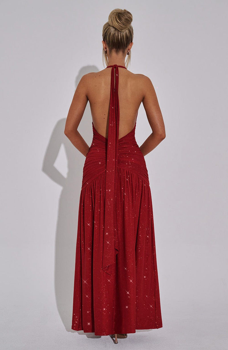 Melania Maxi Dress - Red Sparkle