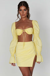 Perla Mini Skirt - Lemon