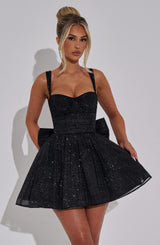 Polly Mini Dress - Black Sparkle