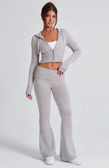 Portia Knit Pants - Light Grey Marl