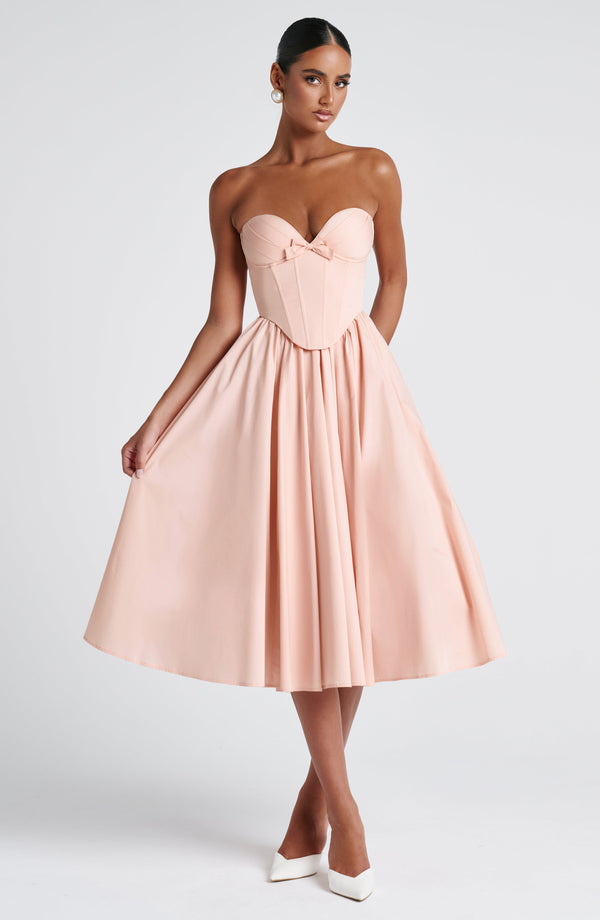 Prim Midi Dress - Soft Peach