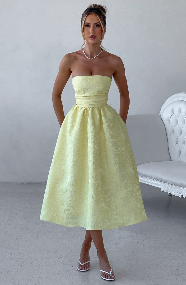 Saoirse Midi Dress - Lemon