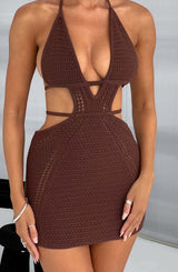 Selena Mini Dress - Chocolate