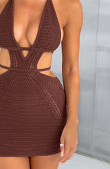 Selena Mini Dress - Chocolate