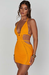 Selena Mini Dress - Tangerine