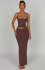 Yazmin Maxi Skirt - Chocolate